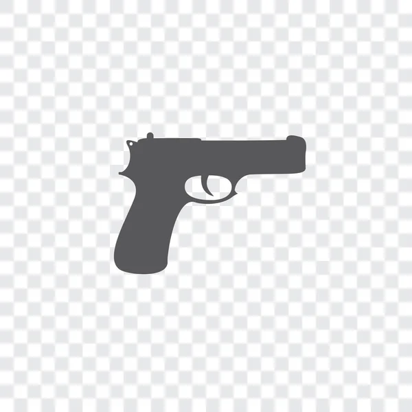 Ikon Terilustrasi Terisolasi di Latar Belakang Pistol - Stok Vektor