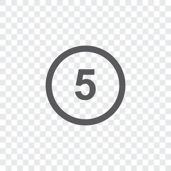 Ilustrowana ikona izolowane na tle-okrąg 5 zarys — Wektor stockowy