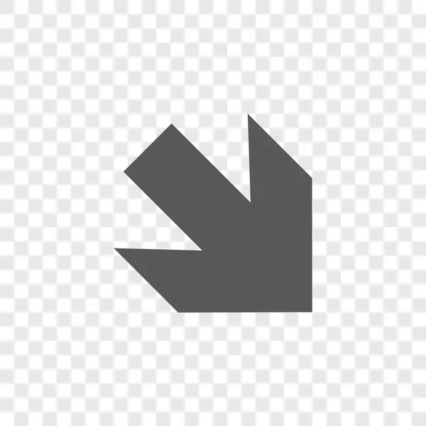 Icône illustrée isolée sur un fond - Flèche vers le bas à droite — Image vectorielle