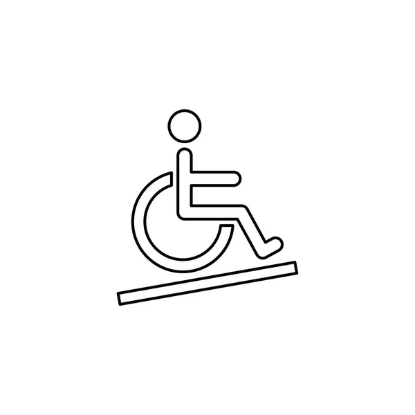 Icône illustrée isolée sur un fond - Accessible en fauteuil roulant — Image vectorielle