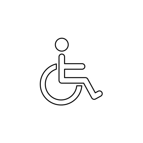 Иллюстрированная икона на заднем плане - инвалидное кресло — стоковый вектор