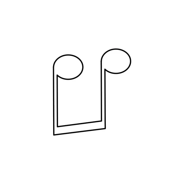 Ícone ilustrado isolado em um fundo - de cabeça para baixo quavers — Vetor de Stock