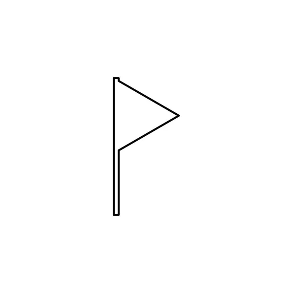Icône illustrée isolée sur un fond - Drapeau triangle — Image vectorielle