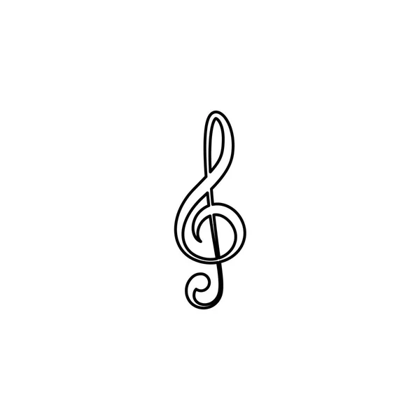 Ilustrowana ikona izolowane na tle-TREBLE Clef — Wektor stockowy