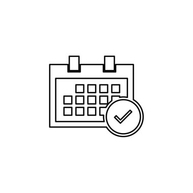 Resimli Simge Arka Planda İzole - Kare Takvim Acce