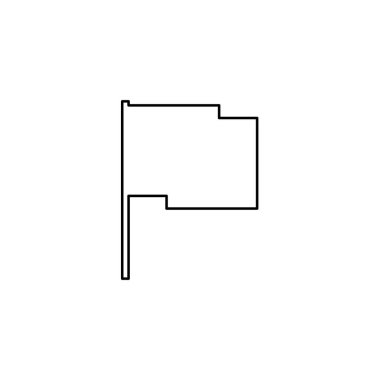 Resimli Simge Arka Planda İzole - Dikdörtgen Bayrak Wav