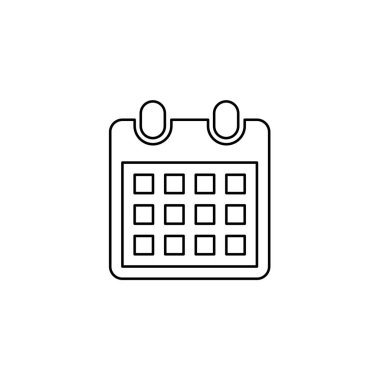 Resimli Simge Arka Planda İzole - Aylık Takvim