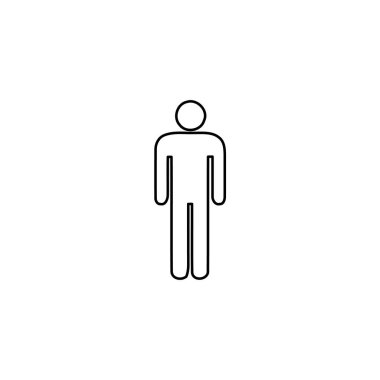 Resimli Simge Arka Planda İzole - Erkek Silueti