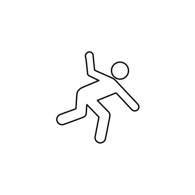 Resimli Simge Arka Planda İzole - Man Falling Over