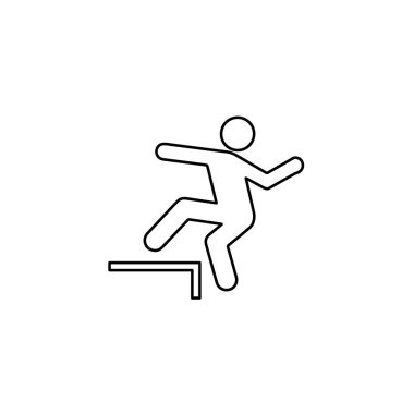 Resimli Simge Arka Planda İzole - İnsan ve Adım