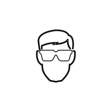 Resimli Simge Arka Planda İzole - Göz Koruma Camı