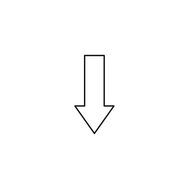 Resimli Simge Arka Planda İzole - Aşağı Ok