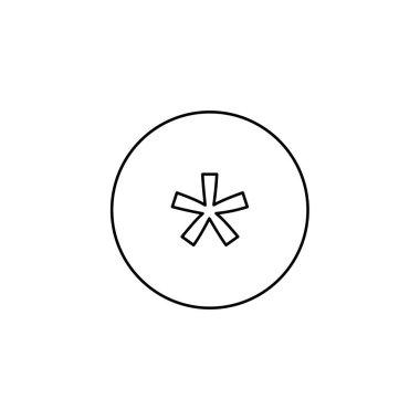 Resimli Simge Arka Planda İzole - Daire Yıldız Dolgusu