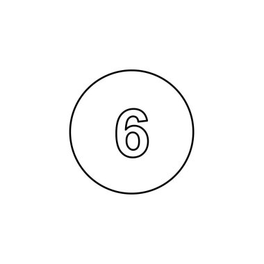 Resimli Simge Arka Planda İzole - Daire 6 Dolgulu