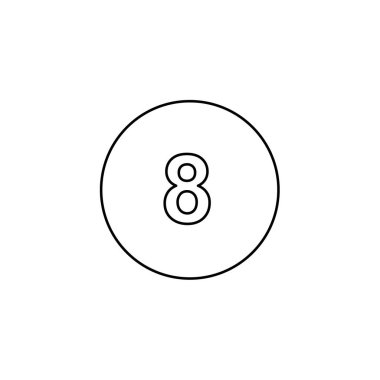 Resimli Simge Arka Planda İzole - Daire 8 Dolgulu