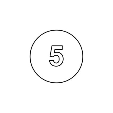 Resimli Simge Arka Planda İzole - Daire 5 Dolgulu