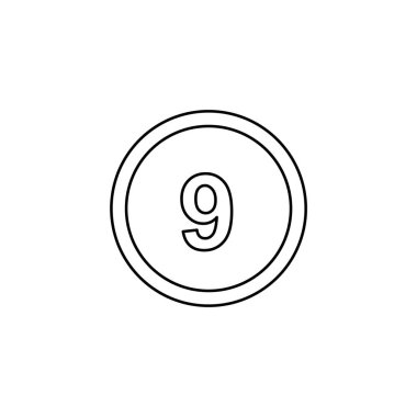 Resimli Simge Arka Planda Yalıtılmış - Daire 9 Anahat