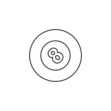 Resimli Simge Arka Planda İzole - Bilardo Topu