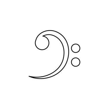 Resimli Simge Arka Planda İzole - Bas Clef