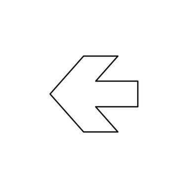 Resimli Simge Arka Planda İzole - Sol Ok