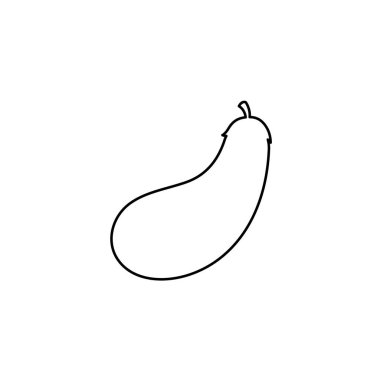 Resimli Simge Arka Planda İzole - Patlıcan