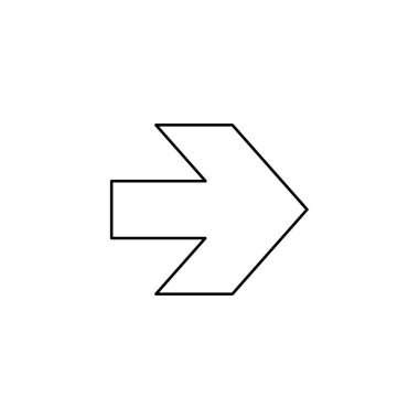 Resimli Simge Arka Planda İzole - Ok Sağ