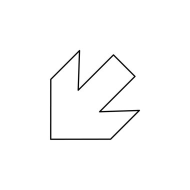 Resimli Simge Arka Planda İzole - Sol Aşağı Ok