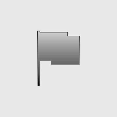 Resimli Simge Arka Planda İzole - Dikdörtgen Bayrak Wav