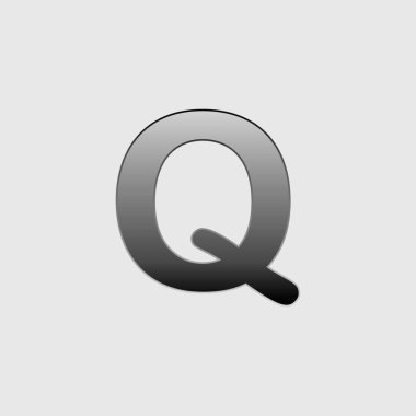 Resimli Simge Arka Planda İzole - Q