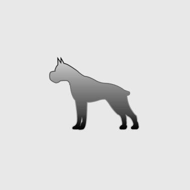 Resimli Simge Arka Planda İzole - Pitbull Guard Dog