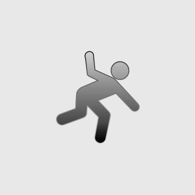 Resimli Simge Arka Planda İzole - Man Falling Over