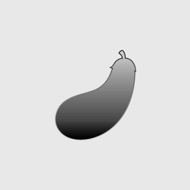 Resimli Simge Arka Planda İzole - Patlıcan