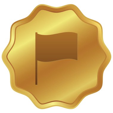 Resimli Simge Arka Planda İzole - Bayrak Sallayarak