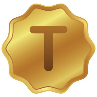 Resimli Simge Arka Planda İzole - T