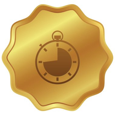 Resimli Simge Arka Planda İzole - Kronometre 3 Çeyrek