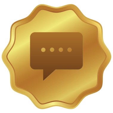 Resimli Simge Arka Planda İzole - Kare Mesaj Bubbl