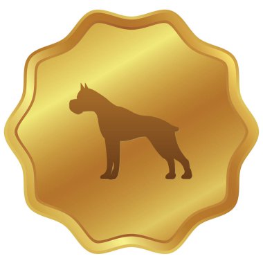 Resimli Simge Arka Planda İzole - Pitbull Guard Dog