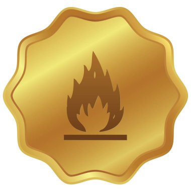 Resimli Simge Arka Planda İzole - Açık Alev