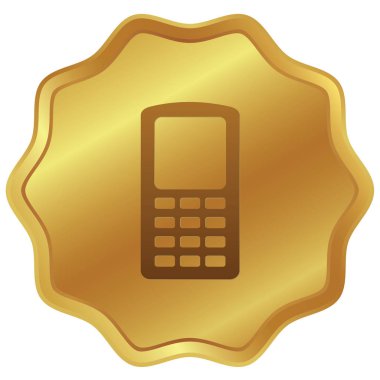 Resimli Simge Arka Planda İzole - Cep Telefonu Walkie 