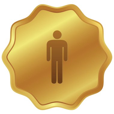 Resimli Simge Arka Planda İzole - Erkek Silueti