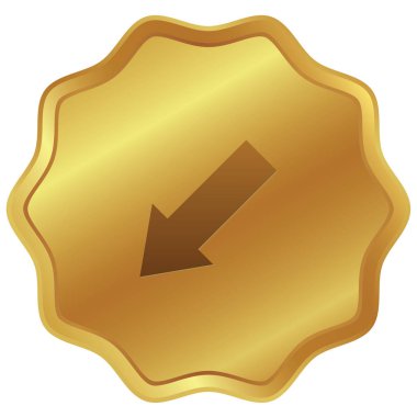 Resimli Simge Arka Planda İzole - Sol Alt Ok