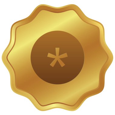 Resimli Simge Arka Planda İzole - Daire Yıldız Dolgusu