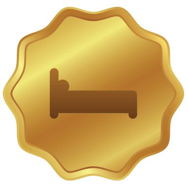 Resimli Simge Arka Planda İzole - Yatak