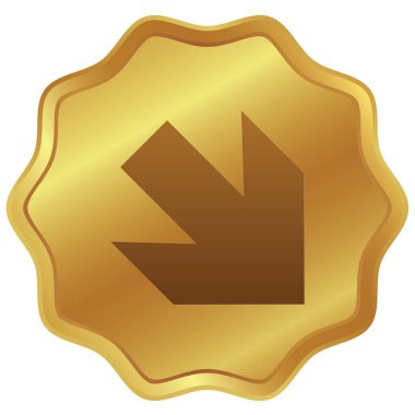 Resimli Simge Arka Planda İzole - Sağ Aşağı Ok