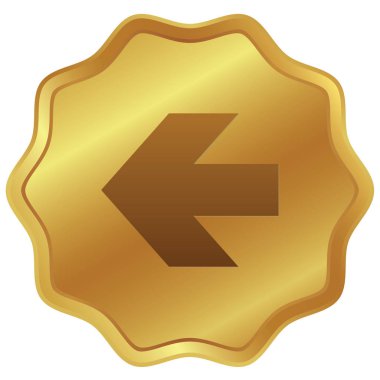 Resimli Simge Arka Planda İzole - Sol Ok