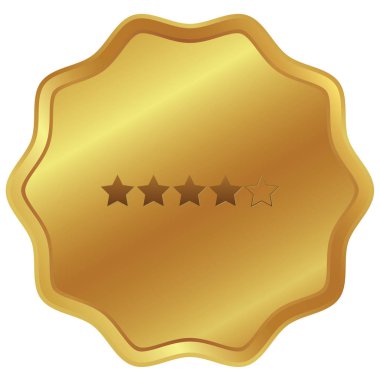 Resimli Simge Arka Planda İzole - 4 Yıldız Derecelendirmesi