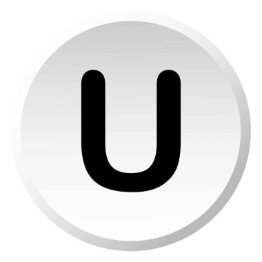 Resimli Simge Arka Planda İzole - U