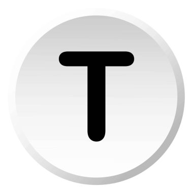 Resimli Simge Arka Planda İzole - T