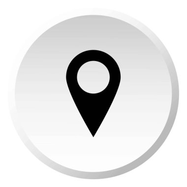 Resimli Simge Arka Planda İzole - Yuvarlak Harita İşaretçisi