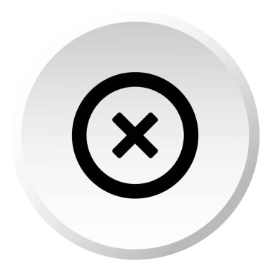 Resimli Simge Arka Planda İzole - Yuvarlak Çapraz-79